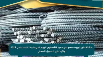 «انخفاض كبير» سعر طن حديد التسليح اليوم الأربعاء 13 أغسطس 2025 وأثره على السوق المحلي